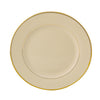 Progressive Pro. 10 Wide Rim, Ivory w/Gold Band Dinner Plate