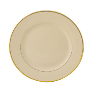 Progressive Pro. 10 Wide Rim, Ivory w/Gold Band Dinner Plate