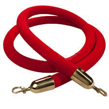 Red Stanchion Rope - 8' w/ Chrome Latches
