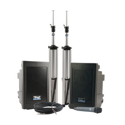 Speakers with Stands & Microphone