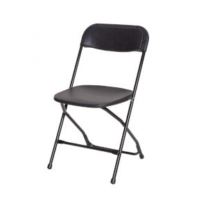 Plastic Folding Chair, Metal Frame, Black